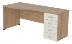 kancelářský stůl Monarc - česká výroba Pravý / Levý š-180 a 200 cm hl-60 a 80 cm výška 75,6 cm Výběr z 25 ti dekorů lamina, LAK, Folie.. l 