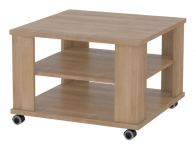 konferenční stolek na kolečkách Monarc š-70x70 75x75 80x80cm výška 50cm výběr z 25 ti dekorů lamina hotový smontovaný stolek 