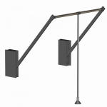 Sklopná šatní tyč pro vestavné skříně. Šíře od 60 do 90 cm . 